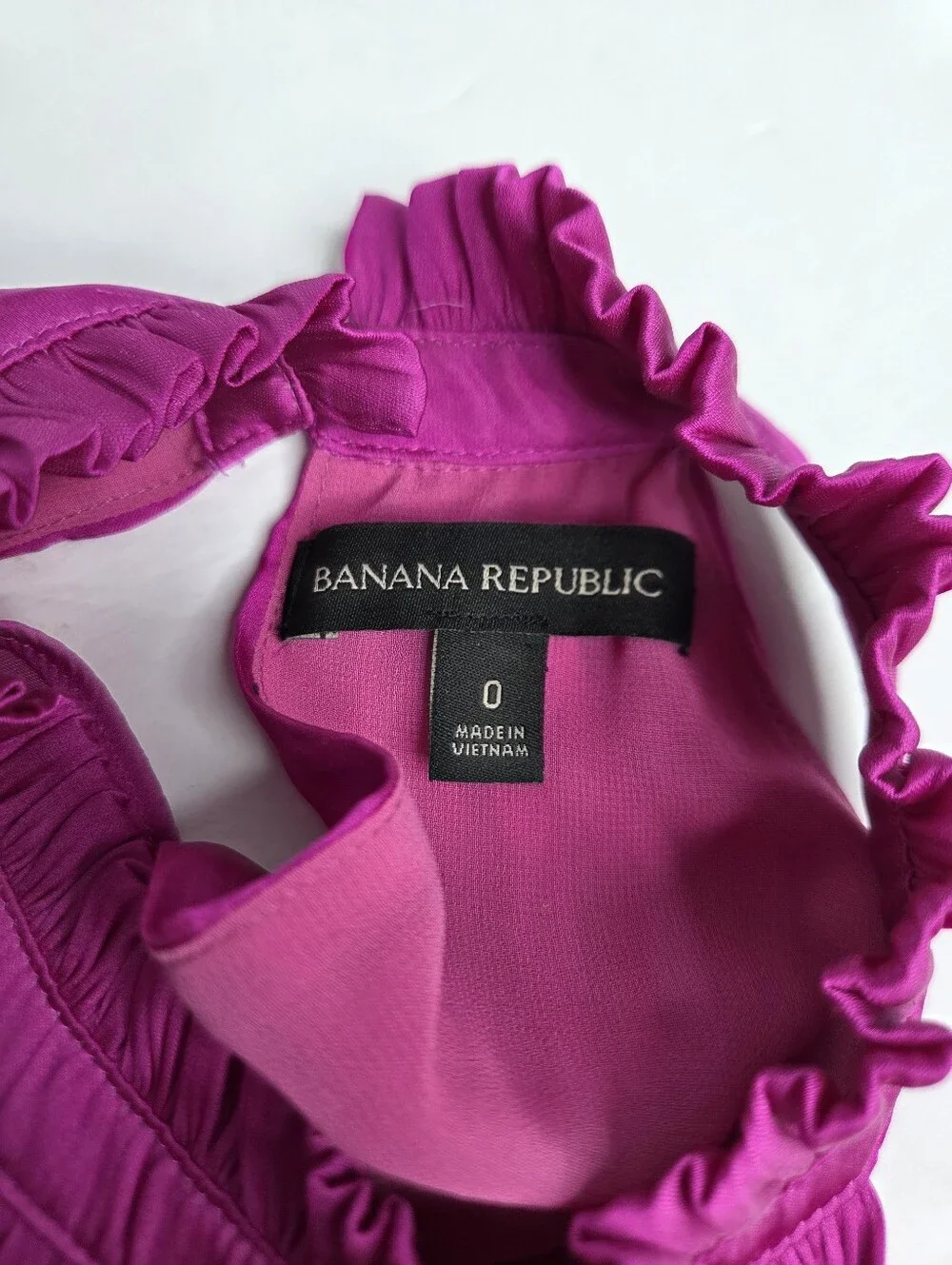 Banana Republic Sleeveless Ruffle Halter Maxi Dress, Fuchsia Pink Size 0 Magenta